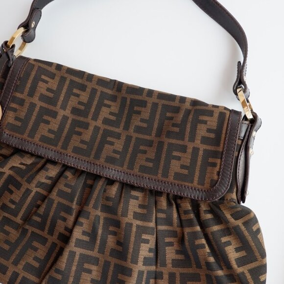 Authentic Preowned Vintage Fendi Brown Zucca Chef Shoulder Bag - Picture 4 of 16